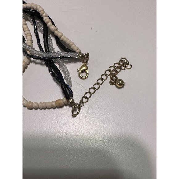 Seed Bead Necklace Mother Of Pearl Fish Medallion Beach Boho Statement - Picture 9 of 9